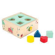 Small Foot - Wooden Shape Sorter with Blocks Natural, 5pcs.