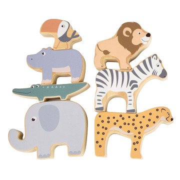 Small Foot - Balancespiel Safaritiere aus Holz, 7dlg.