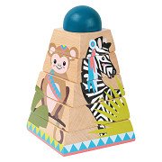 Small Foot - Wooden Stacking Tower Jungle, 6 pcs.