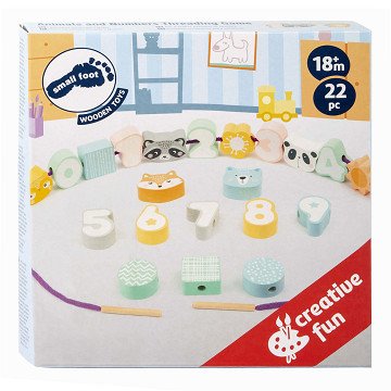 Small Foot - Holzfädelspiel Tiere und Zahlen, 22-tlg.