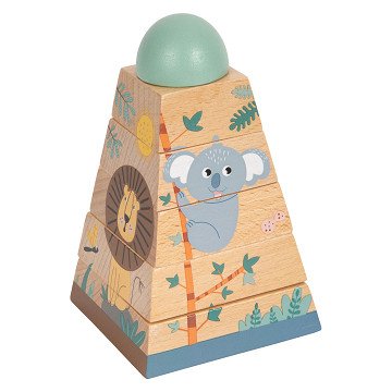 Small Foot - Stacking tower Safari, 6 pcs.