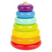 Small Foot - Wooden Stacking Tower Rainbow, 7 pcs.