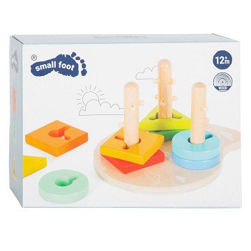 Small Foot - Wooden Shapes and Sorting Motor Skills Stacking Toy, 10pcs.