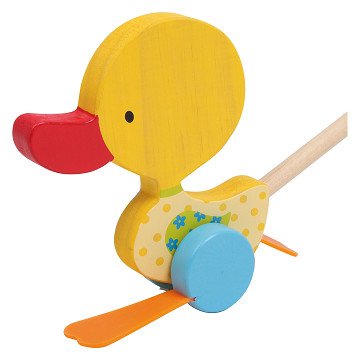 Small Foot - Wooden Push Figure Duck Tina with Stick