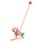 Small Foot - Wooden Push Figure Parrot Lori with Stick