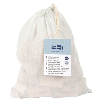 Small Foot - Wooden Building Blocks Natural in Bag, 50pcs.