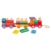 Small Foot - Wooden Stacking Blocks Train, 16dlg.