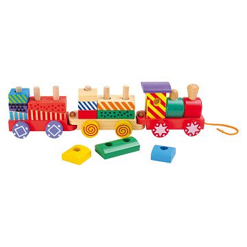 Small Foot - Stapelbausteine ​​aus Holz Zug, 16-tlg.
