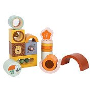 Small Foot - Wooden Discovery Blocks Safari, 12 Stk.
