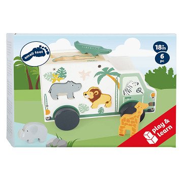 Small Foot - Wooden Shape Sorter Jeep Safari, 6pcs.