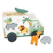 Small Foot - Wooden Shape Sorter Jeep Safari, 6pcs.