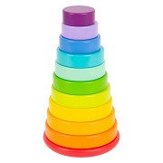 Small Foot - Wooden Stacking Tower Rainbow, 11dlg.