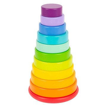 Small Foot - Wooden Stacking Tower Rainbow, 11dlg.