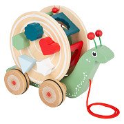 Small Foot - Wooden Pull Figure Shape Sorter Snail, 6dlg.