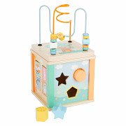 Small Foot - Wooden Activity Cube and Motor Skills Spiral Pastel