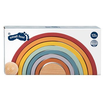 Small Foot - Regenbogen-Baubögen aus Holz mit Kugel,