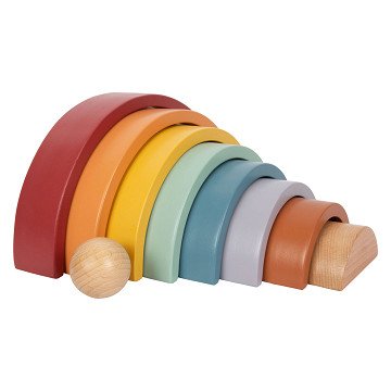 Small Foot - Wooden Rainbow Building Arches with Ball,