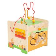 Small Foot - Wooden Activity Cube and Motor Skills Spiral Rabbit