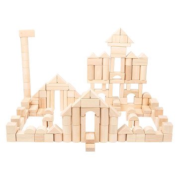 Small Foot - Wooden Building Blocks Natural, 200dlg.