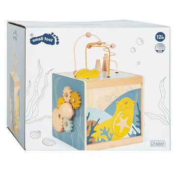 Small Foot - Wooden Activity Cube with Motor Skills Spiral Sea Coast