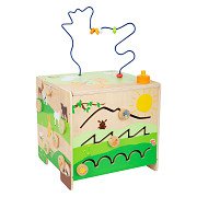 Small Foot - Wooden Activity Cube with Motor Skills Spiral Farm