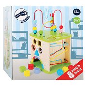 Small Foot - Wooden Activity Cube with Marble Run, 8-piece.