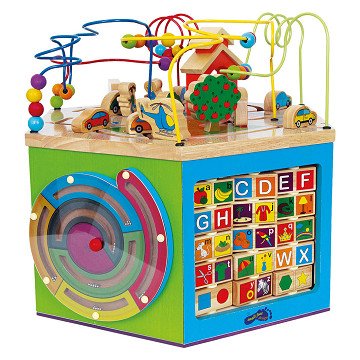 Small Foot - Wooden Activity Cube and Motor Spiral Expedition