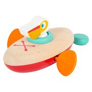 Small Foot - Bath Toy Wooden Canoe Pelican Wind-up