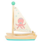 Small Foot - Badespielzeug Katamaran Oktopus aus Holz