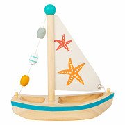 Small Foot - Bath Toy Wooden Sailboat Starfish