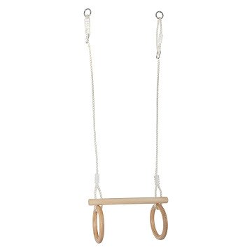 Small Foot - Wooden Trapeze with Gymnastic Rings, 100cm