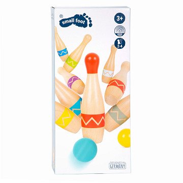 Small Foot - Holzkegelspiel mit Zickzackmuster, 11-tlg.