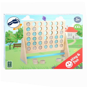 Small Foot - Holzspiel Vier in einer Reihe XXL, 43-tlg.