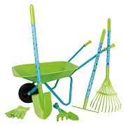 Small Foot - Garden Tools with Wheelbarrow Green, 8 pcs.