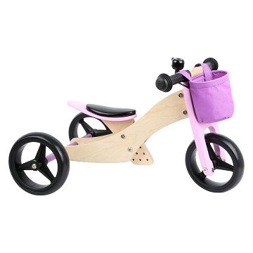 Small Foot - Wooden Tricycle and Balance Bike 2in1 Pink