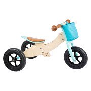 Small Foot - Houten Driewieler en Loopfiets 2in1 Maxi Turquoise