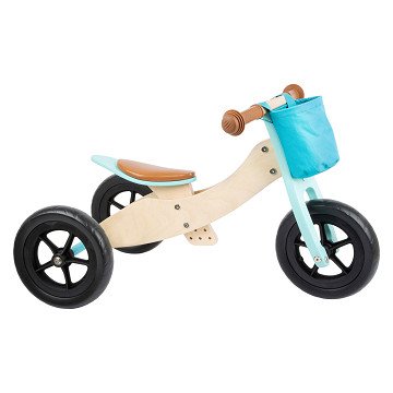 Small Foot - Wooden Tricycle and Balance Bike 2in1 Maxi Turquoise