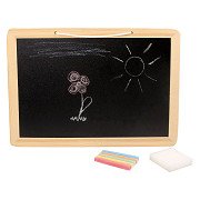 Small Foot - Wooden Chalkboard with Colored Chalks, 7 pcs.