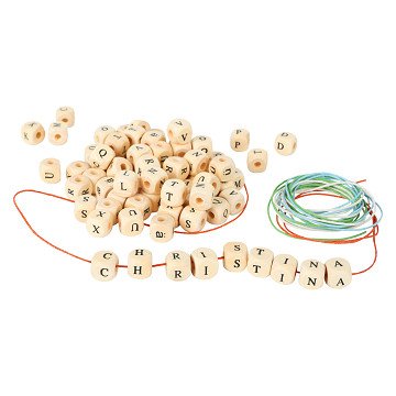 Small Foot - Wooden Letter Bead Necklace Making, 300 Beads