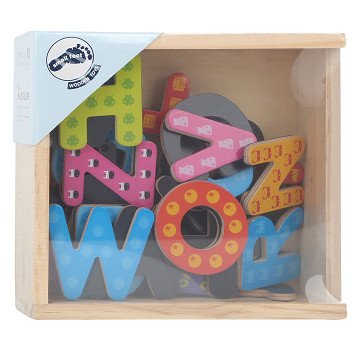Small Foot - Wooden Magnetic Letters Color, 37pcs.