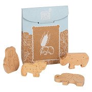 Small Foot - Wooden Play Food Animals Crackers, 8dlg.