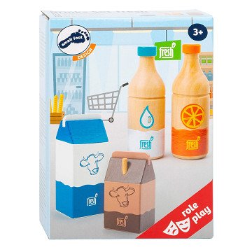 Small Foot - Holz-Spiel-Essen-Getränke-Set Fresh, 4-teilig,