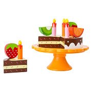 Small Foot - Wooden Cut and Play Food Birthday Cake, 12 pcs.