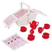 Small Foot - Wooden Picnic Basket Tina with Crockery, 19dlg.