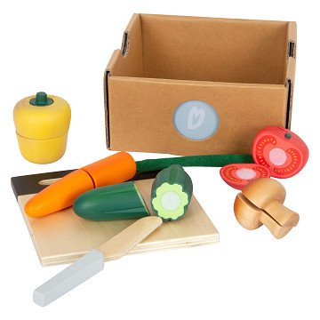Small Foot - Wooden Cut and Play Food Vegetables Set, 13dlg.