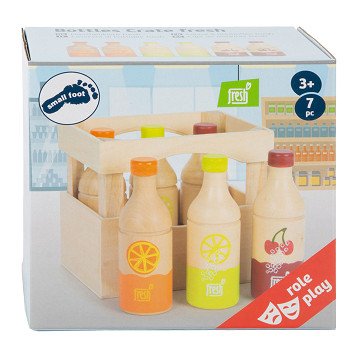 Small Foot - Holzkiste mit Flaschen, 7-tlg.