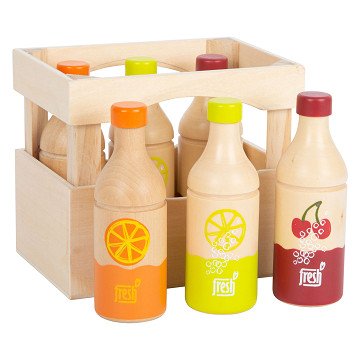 Small Foot - Wooden Crate with Bottles, 7 pcs.