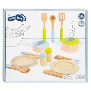 Small Foot - Wooden Cooking Utensils and Tableware Set, 15dlg.