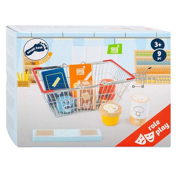 Small Foot - Holzspielzeug-Lebensmittel im Einkaufskorb, 9-tlg.