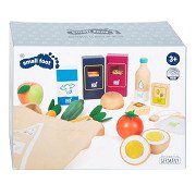 Small Foot - Houten Speeleten Vegetarisch Voedselset, 17dlg.